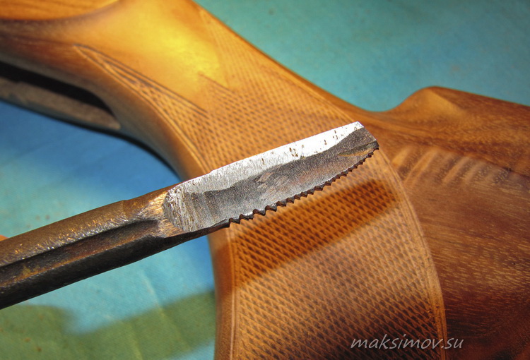 Реставрация деревянных деталей оружия.  Как убрать вмятины, сделать насечку  и обновить покрытие